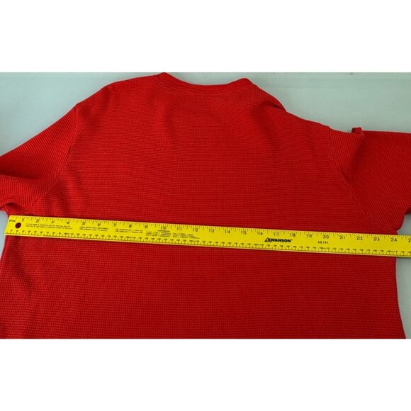 Lacoste Lounge Shirt Sleepwear Men's 2XL Orange Waffle Knit Thermal Long Sleeve - Picture 7 of 11